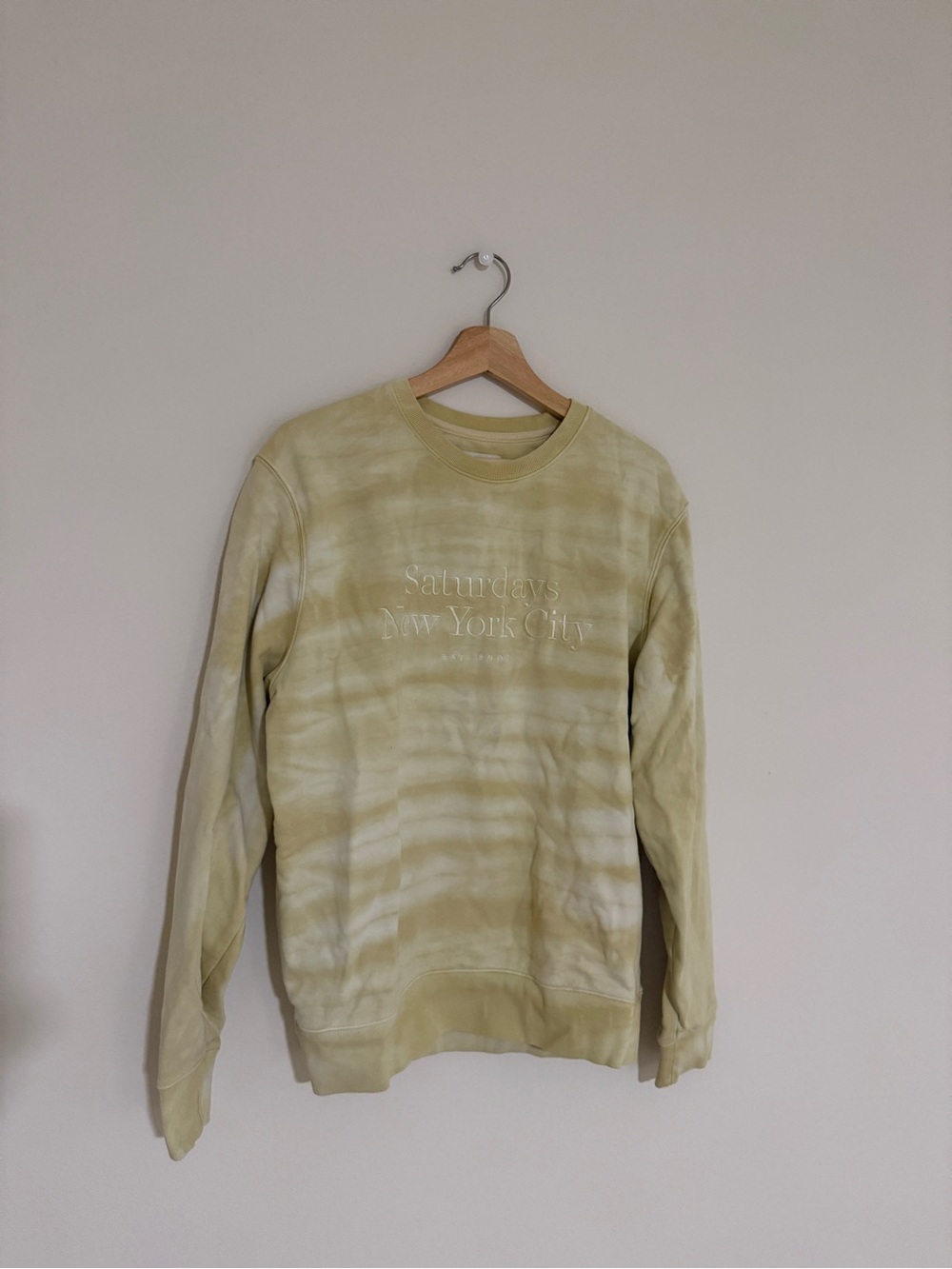 Saturdays NYC 100% cotton Crewneck Sweatshirt - butter yellow Tie-Dye